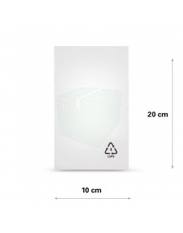 Flat poly bags LDPE, 10x20cm, 25my 