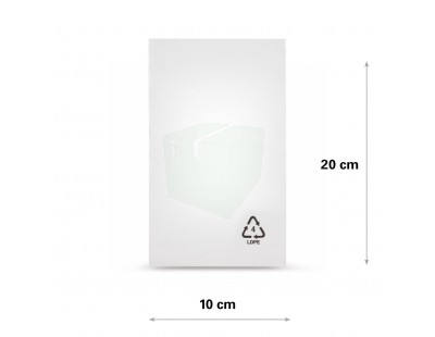 Flat poly bags LDPE, 10x20cm, 25my  PE Film 