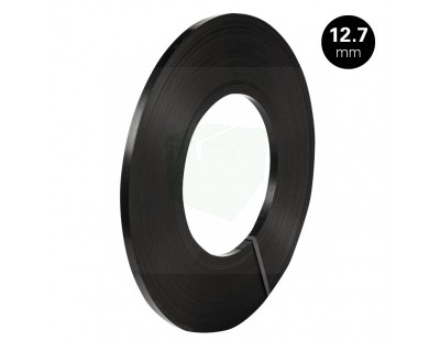 Staalband enkelvoudig 12,7/0,5mm zwart gelakt Omsnoeringsband