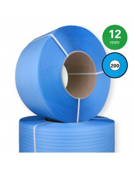 PP Band blauw 12mm, rol 3000mtr,  K200
