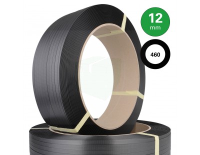 PP Band zwart 12mm, rol 3000mtr, K406 Omsnoeringsband