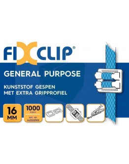 FIXCLIP kunststof gespen 16mm transparant, 1000 st.