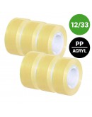 Verpakkingstape PP acryl 12mm/33m Tape - Plakband