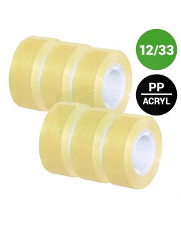 Verpakkingstape PP acryl 12mm/33m