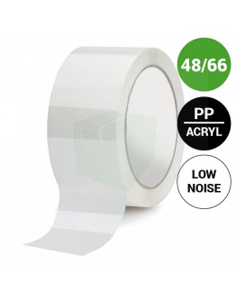 Verpakkingstape PP acryl 48mm/66m Low-noise Wit 