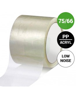 Verpakkingstape PP acryl 75mm/66m Low-noise BREED