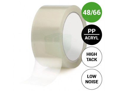 Verpakkingstape PP acryl 48mm/66m High Tack Low-noise Tape - Plakband