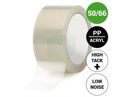 Verpakkingstape PP acryl 50mm/66m High Tack Plus Low-noise Tape - Plakband