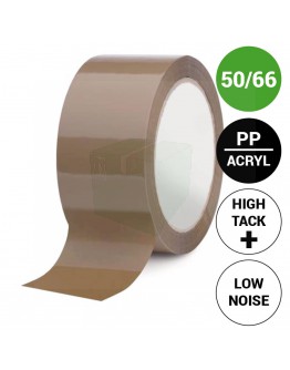 Verpakkingstape PP acryl 50mm/66m High Tack Plus Low-Noise