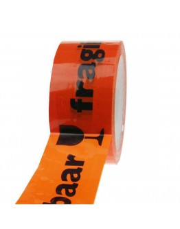 PP acrylic tape BREEKBAAR/FRAGILE oranje 48mm/66m High-tack Low-noise