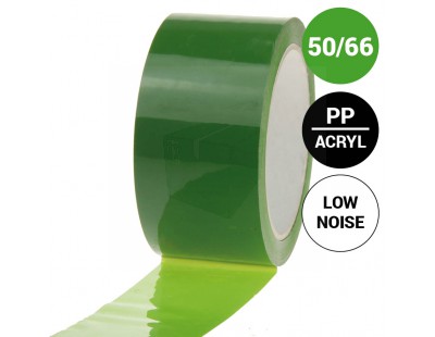 verpakkingstape PP acryl 50mm/66m Groen Low-noise Tape - Plakband