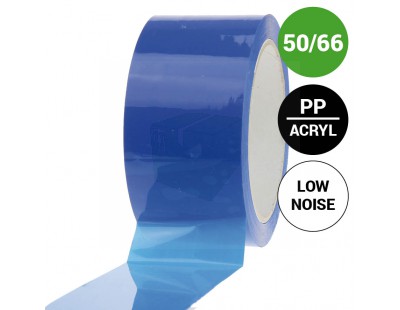 Verpakkingstape PP acryl 50mm/66m Blauw Low-noise Tape - Plakband