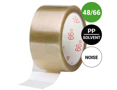 Verpakkingstape PP Solvent 48mm/66m 25my transparant Tape - Plakband