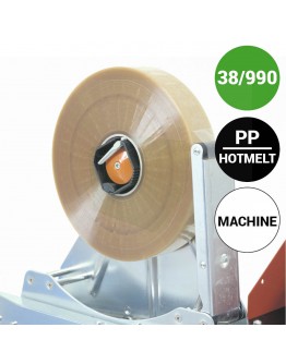 Verpakkingstape PP-Hotmelt 28my 38mm x 990mtr machinetape