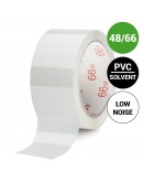 Verpakkingstape PVC solvent 48mm x 66m  32my wit low-noise PVC solvent verpakkingstape