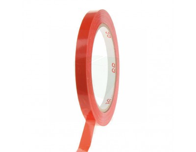 Zakkensluitertape PVC solvent rood 9mm x 66m Tape - Plakband