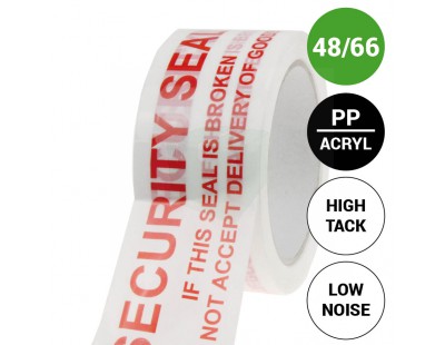 Warning tape "Security-seal" 48mm/66m High-tack Low-noise Tape