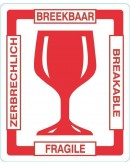 Labels Fragile glass in 4 languages 500 pcs per roll Labels