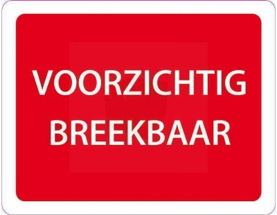 Etiket VOORZICHTIG BREEKBAAR rol met 500 stuks Etiketten en signalering