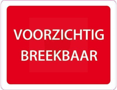 Etiket VOORZICHTIG BREEKBAAR rol met 500 stuks Etiketten en signalering