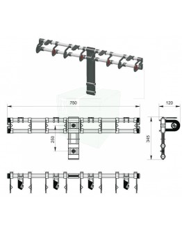 Vario opzet- linthouder 4 rollen