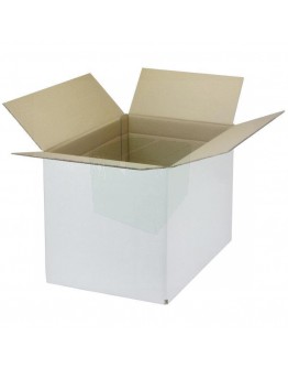 Doos dubbelgolf-EB, 385x285x300mm - wit, M4, extra ril