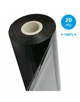 Machine stretch film 150% Standard black 20µm / 50cm / 1.700m