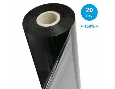 Machine stretch film 150% Standard black 20µm / 50cm / 1.700m Stretch film rolls