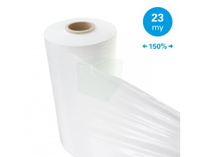 Machine stretch film 150% Standard white 23µm / 50cm / 1.500m Stretch film rolls