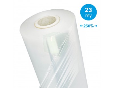 Maschinen-stretchfolie 250% Powerstretch transparent 23µ / 50cm / 1.500m Stretchfolien