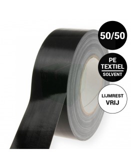 Duct tape 70-mesh Pro Gaffer Lijmrestvrij Zwart 50mm/50m 