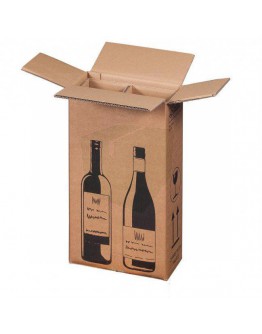 Wine bottle box for 2 bottles 204x108x368mm