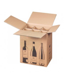 Wine bottle box for 6 bottles 305x212x368mm