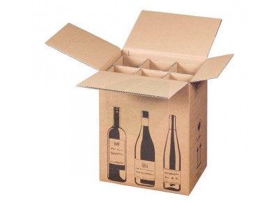 Wine bottle box for 6 bottles 305x212x368mm Wine shipping boxes