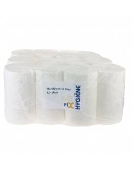 Towel paper rolls  FIX-HYGIËNE Mini coreless cellulose, 120m - 12 rolls