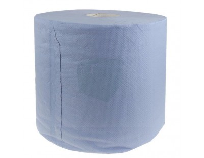 Industrial cleaning paper rolls FIX-HYGIËNE glued blue, 24cm / 300m - 2 rolls Hygiene paper