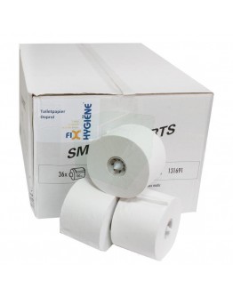 Toilet paper FIX-HYGIËNE doprol tissue white - Box 36x100m