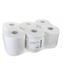Handdoekrol FIX HYGIËNE Midi recycled tissue wit, 20 cm breed- 6x300m Hygiënepapier