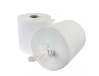 Handdoekrol FIX HYGIËNE Midi recycled tissue wit, 20 cm breed- 6x300m Hygiënepapier