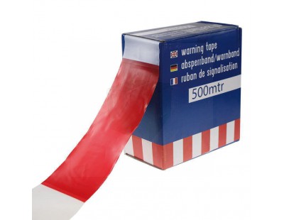 Barrier tape red-white 75mm/500m Labels