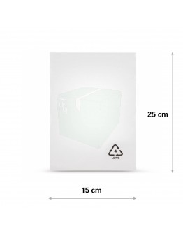 Flat poly bags LDPE, 15x25cm, 50my 