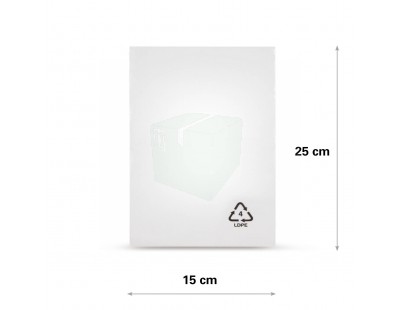 Flat poly bags LDPE, 15x25cm, 50my  PE Film 