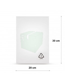 Flat poly bags LDPE, 20x30cm, 50my - 2000x