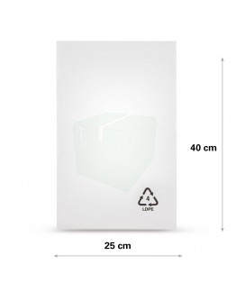 Flat poly bags LDPE, 25x40cm, 25my