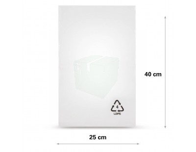 Flat poly bags LDPE, 25x40cm, 50my - 2000x PE Film 