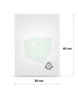 Flat poly bags LDPE, 30x40cm, 50my - 1000x