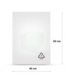 Flat poly bags LDPE, 40x60cm, 25my - 1000x