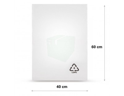 Flat poly bags LDPE, 40x60cm, 25my - 1000x PE Film 