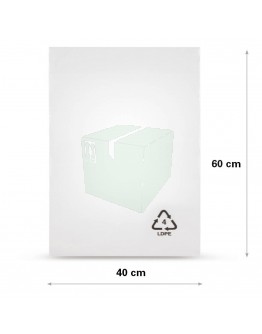 Flat poly bags LDPE, 40x60cm, 50my - 1000x