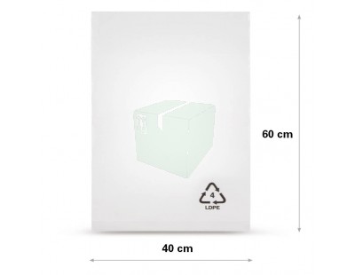 Flat poly bags LDPE, 40x60cm, 50my - 1000x PE Film 